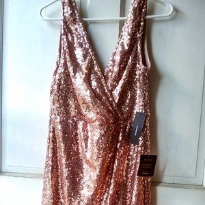 Full-Length Sequined Evening Gown with Side-Slit